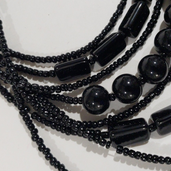 Chico's Layered Black Beaded Necklace – Multi-Strand Statement Jewelry for Women - Picture 7 of 10